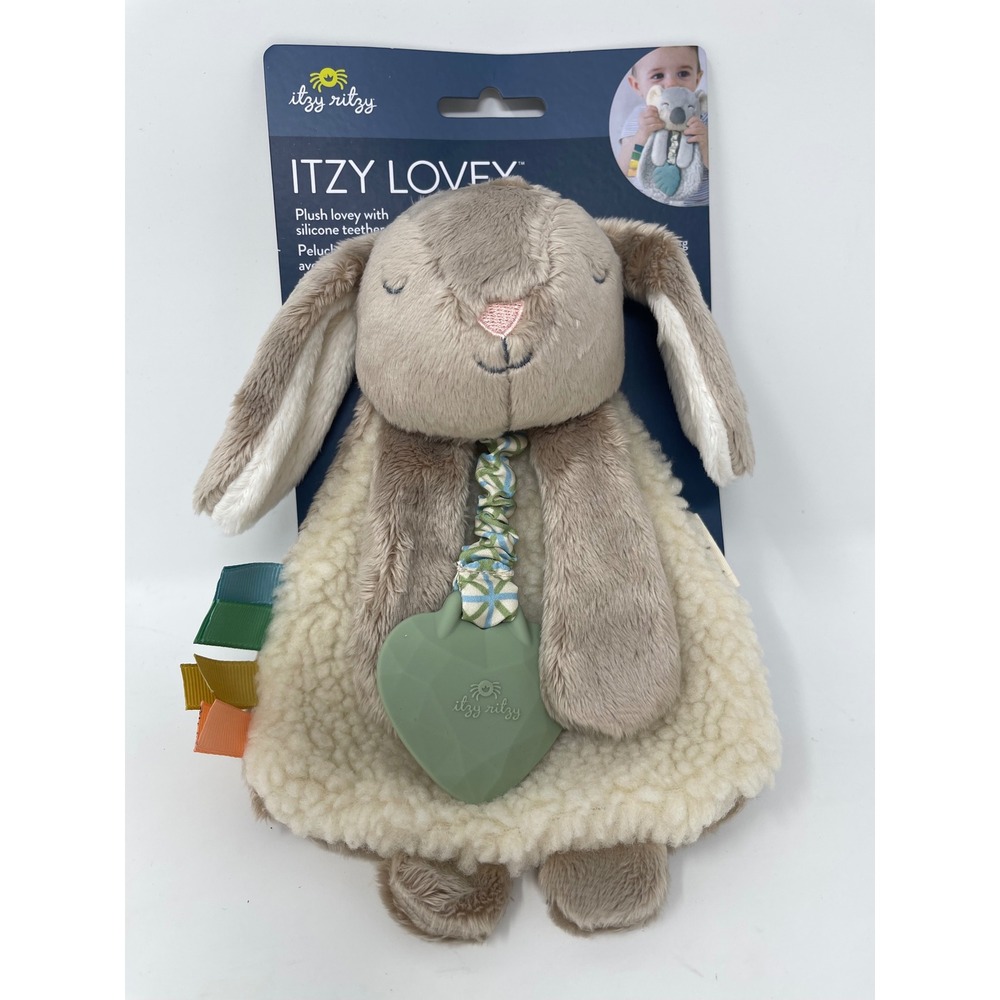 Itzy Ritzy Itzy Lovey Baby OS Tan New Billie Bunny Plush Silicone Teether Toy